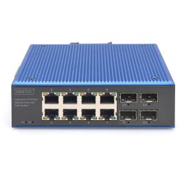 Digitus 8+4P Industrial Gigabit Ethernet PoE Switch, Conmutador No Administrado, 8 Puertos Gigabit PoE, 4 Puertos Fibra SFP/SFP+