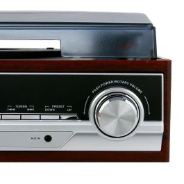 Camry Tocadiscos CR 1113 con Radio PLL y Altavoces Incorporados, Color Madera, 33 x 32 x 15 cm