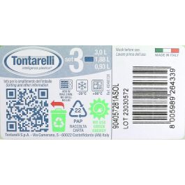 Tontarelli Set 3 Fiambreras Rectangulares 1L/2L/3L Tapa Verde Family (20 Cajas)