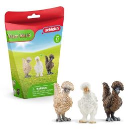 Schleich 42574 Chicken Trio - Set de 3 Figuras de Gallinas de Juguete para Niños - Colección Rango Mundial Agrícola