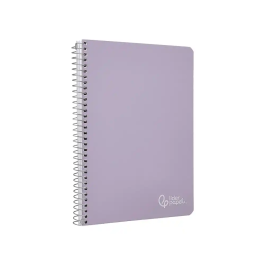 Liderpapel Cuaderno espiral A5 tapa dura 80h 90gr cuadro 4mm con margen color violeta