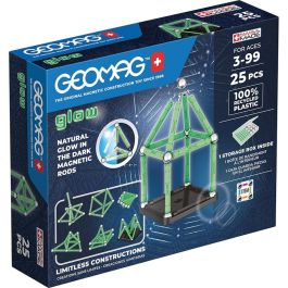 Geomag EcoFriendly Set de Construcción Magnético 25 Piezas - Brilla en la Oscuridad, Plástico 100% Reciclado