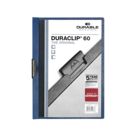 Durable Carpeta Duraclip Dossier Pinza Lateral Azul Oscuro Capacidad 60 Hojas Din A4 Polipropileno