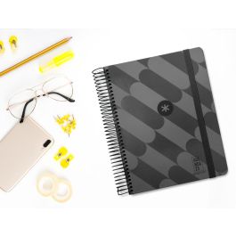 Agenda Espiral Antartik Pattern A5+ 2025 Dia Pagina Color Negro Papel 80 gr