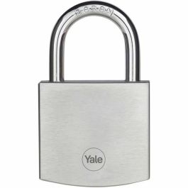 Yale Y120DB/50/127/1 Candado de latón cromado 50 mm con alta resistencia a la intemperie y 3 llaves reversibles
