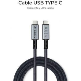 Subblim Cable USB 4.0 Tipo-C Macho - USB Tipo-C Macho 240W 40Gbps 8K 1.5m Negro SUBCAB-C24010