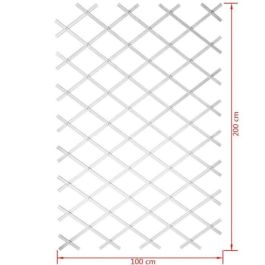 Celosía extensible de plástico blanco - 100x200cm - Nature - Adaptable en anchura - Set de fijación