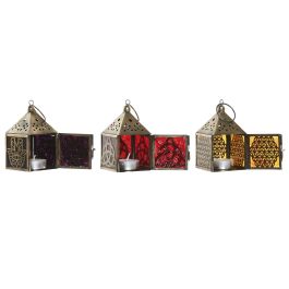 DKD Home Decor Farola Arabe Hamsa arbol de la vida Tribeca mandala Dorado Metal Cristal 6 x 10 x 6 cm (6 Unidades)