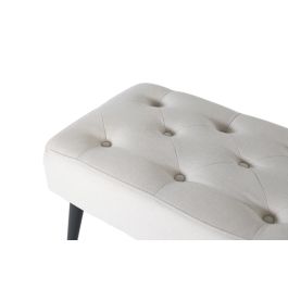 Giner y Colomer Banco de Tela Beige con Patas de Hierro Negro - Asiento 14 cm