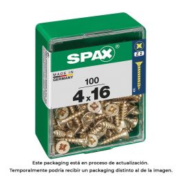 Spax 4081020400162 Tornillo Madera Cabeza Plana Yellox 4,0x16mm Rosca Completa Ranura Cruz Z2 4CUT - Caja 100 Unidades Precio: 4.58999948. SKU: S7913883