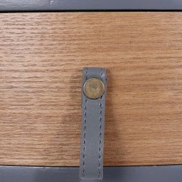 Home Deco Factory Essentiel Mesa Redonda Auxiliar con Cajón Gris Diámetro 35 cm Altura 46,5 cm