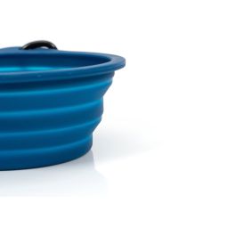 Gloria Comedero Plegable de Silicona con Mosquetón, Portátil para Perros y Gatos, Azul 550 ml