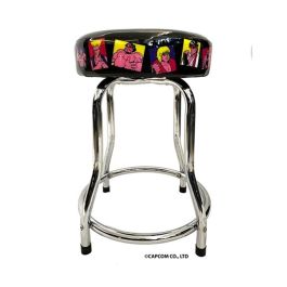 Arcade1Up Taburete Street Fighter Ajustable 21.5-29.5 Pulgadas Asiento Acolchado Marco Cromado