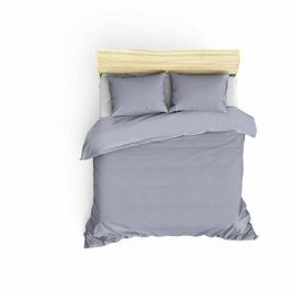 Juego de cama 220x240 cm + 2 fundas de almohada 60x60 cm - 100% Algodón Satén - Gris - MEN8681875218565