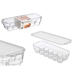Kinvara Huevera de Plástico PS Transparente con Tapa, 12 Cavidades, 32 x 7 x 11 cm (12 Unidades) Precio: 48.9687. SKU: B13D67HYTC