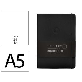 Cuaderno Con Gomilla Antartik Notes Tapa Dura A5 Hojas Lisas Negro 100 Hojas 80 gr Fsc