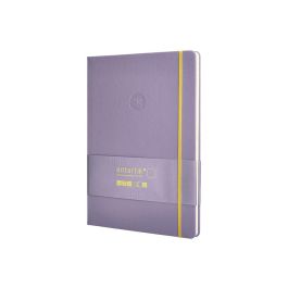 Cuaderno Con Gomilla Antartik Notes Tapa Dura A4 Hojas Lisas Morado Y Amarillo 100 Hojas 80 gr Fsc