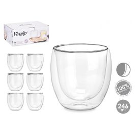 Vaso de Vidrio Borosilicato Vivalto 245 ml - 8x8x8 cm (24 Unidades)