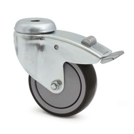 TENTE 2470 Rueda Giratoria Agila Ø100mm con Freno, Aro Goma Termoplástica Antihuella/Antihilo, Soporte Zincado, Carga 80kg Precio: 14.49999991. SKU: B1FGR3Q9FB