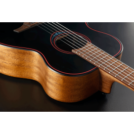 LAG Guitarra Acústica Travel Nylon Blue Wave AE Blue Wave 1 Tapa Cedro Rojo Macizo Fondo Caoba Satinado