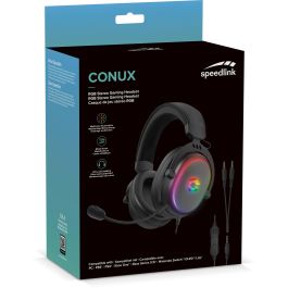 Speedlink CONUX RGB Auriculares Gaming Alámbricos para PC/PS5/PS4/Xbox/Switch con Micrófono, Diadema y Retroiluminación LED
