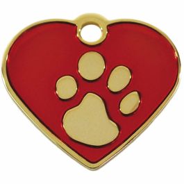 Placa identificativa Imarc Heart Rojo Dorado