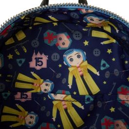 Loungefly Mochila Muñeca Coraline de Piel Vegana Dorada con Detalles Bordados - 22,5x26,25x11,25cm