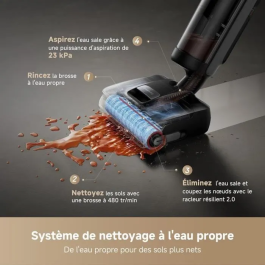 Dreame Aspiradora H15 Mix 7 en 1 Brazo Robótico con IA Limpieza Triple Filo 23 kPa Lavado con Cepillo y Agua a 100 °C AABCA09284