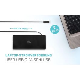 Hub USB i-Tec C31QUATTRODOCKPD Negro