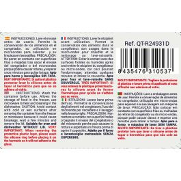 Inde Fiambrera Rectangular Hermética 17.8x13.5 cm 800 cc (6 Unidades)