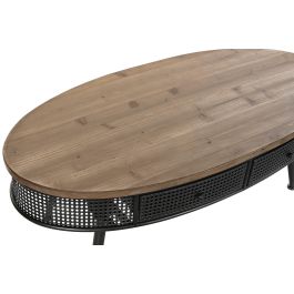 DKD Home Decor Mesa Centro Loft Desmontable de Abeto y Metal con 2 Cajones, Negro Marrón, 120x58x42 cm Precio: 190.79000006. SKU: S3040347