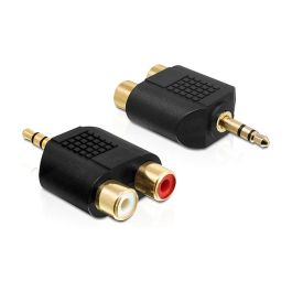 Delock Adaptador 2 x RCA Hembra a Jack 3,5 mm Macho 65365, Contactos Chapados en Oro, Negro Precio: 16.59000024. SKU: B13SJYQ4CL
