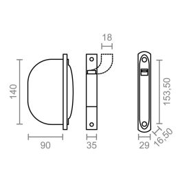 Edm Recogedor empotrable pr01 18 mm blanco ABS para cinta de persiana