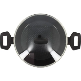 Menastyl 6020647 Horno Holandés de Aluminio Forjado 24 cm Negro Apto para Todo Tipo de Fuegos Incluida Inducción