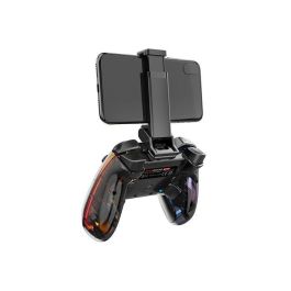 Mars Gaming Gamepad MGP-BT2 Inalámbrico Bluetooth, Mando Dual Shock con Soporte Smartphone, RGB Neón, Compatible PS4, PC, Android, iOS, Switch - 10 Horas Batería