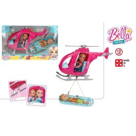 Color Baby Muñeca Bella 14cm Muñeco 22cm Helicóptero y Accesorios