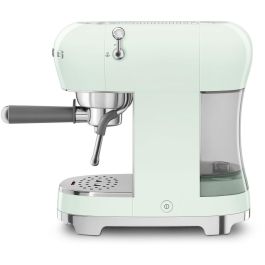 Smeg ECF02PGEU Máquina Espresso Pastellgrün - Cafetera Manual de 1.1L, 1350W, 15 Bares, Preparación de Espresso y Cappuccino en Color Verde Pastel