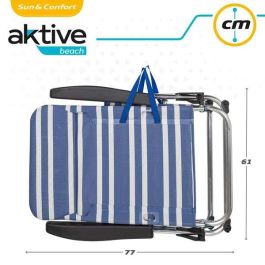 Silla playa aluminio plegable mykonos 5 posiciones 61x50x85 cm con asa. Silla playa aluminio plegable mykonos 5 posiciones 61x50x85 cm con asa.