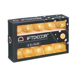 Tira LED 10 Farol Oro Giftdecor - 31x20x6.5 cm, Metal y Plástico, Luz Cálida (12 Unidades) Precio: 79.49999959. SKU: B15YGBPJND