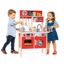 Cocina de madera roja con 10 accesorios 85,5x30x60 cm Cocina de madera roja con 10 accesorios 85,5x30x60 cm