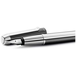 Pelikan PURA P40 Pluma Estilográfica Anthrazit de Aluminio y Acero Satinado con Sistema de Carga por Cartucho, en Caja de Regalo