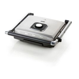 Domo Parrilla Multifuncional 2000W Acero Inoxidable Placas Teflón Grandes, Termostato Ajustable, Cubierta Flotante para Panini y Carnes