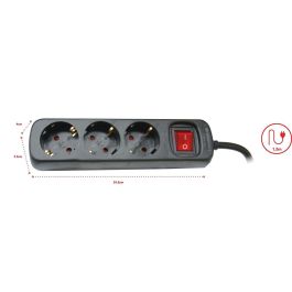 Regleta 3 Enchufes Schuko con Interruptor Silver Electronics 9643 Negro