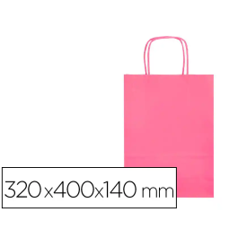 Q-connect Bolsa regalo papel celulosa rosa L con asa retorcida 320x140x400 mm Precio: 13.95000046. SKU: B1J4P4EEMW
