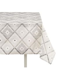 Kinvara Mantel Loneta Antimanchas 140x180 cm Rombos Gris (Set de 6)