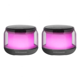 Mars Gaming Altavoces Bluetooth RGB MS-AURA 15W 2.0 Negros con Iluminación y Conexión Jack