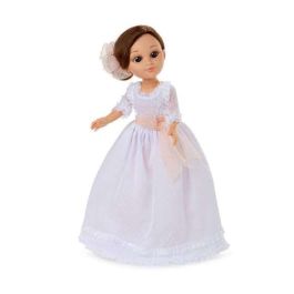 Muñeca comunión sofy rubia vestido plumeti blanco 43cm