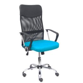 Silla Piqueras Y Crespo Gontar Direccion Brazos Fijos Mecanismo Basculante Regulable En Altura Base Cromada Ruedas Parquet Respaldo Malla Transpirable Negra Y Asiento Tapizado Malla Turquesa Precio: 119.50000051. SKU: S5703515