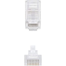 Nanocable 10.21.0101 Conector RJ45 UTP Cat.5e 8 Contactos Pack 10 Unidades Nanocable 10.21.0101 Conector RJ45 UTP Cat.5e 8 Contactos Pack 10 Unidades