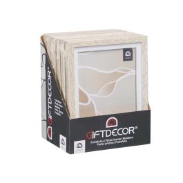 Giftdecor Portafotos Natural Borde Blanco 15x20 cm Plástico y Vidrio (Set de 24)